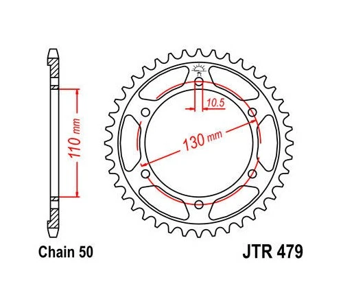 JT Steel Rear Sprocket 530 45T fits Yamaha YZF-R6/FZS1000 FZ1/YZF-R1/YZF-R1 SP - Image 1 of 1