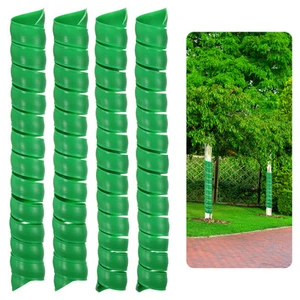 4pcs Tree Trunk Protector 2 Size Plastic Spiral Tree Guard Tube Tree Wrap Green - Picture 1 of 7