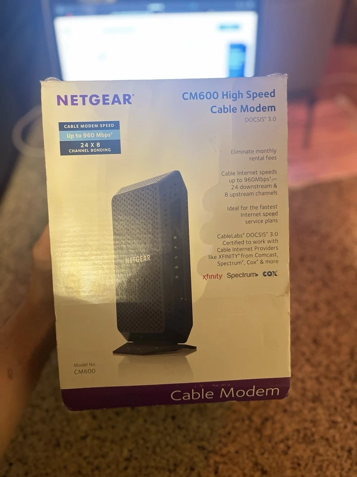 Netgear CM600 Docsis 3.0 Cable Modem High Speed 960mbps - Image 1 of 4