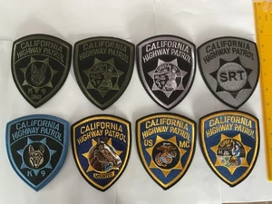 California Highway Patrol collectable Patch 8 pieces great Set new full size - Picture 1 of 10