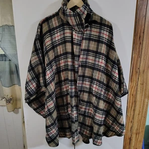 VTG Speciality House Stunning Women's Open-Front Plaid Cape Elegantly Drapes  - Picture 1 of 4
