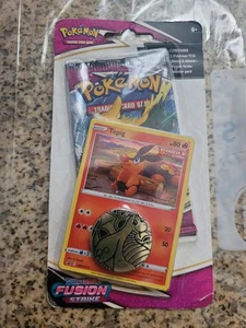 Blister Tepig Fusion Strike Checklane con moneta Seucune - Foto 1 di 6