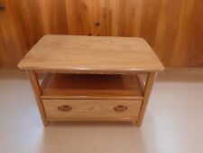 Vintage Ercol Windsor Corner Light Elm Wood Corner Cabinet/TV Stand With Drawer