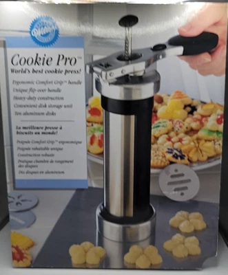 Wilton Cookie Pro Press - с 10 декоративными дисками - удобная ручка, насос, хранение - Изображение 1 из 4