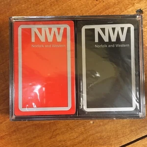 Vintage Norfolk and Western Train  Playing Cards 2 Deck Set Mint Sealed.  H1 - Picture 1 of 3