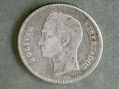 1929 Bolivar Libertador Venezuela Y#22 [Engravers Last name on coin Barre] - Image 1 of 2