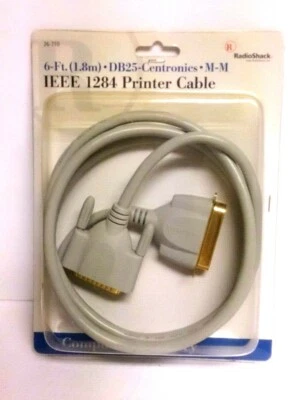 Radio Shack IEEE 1284 Printer cable 6’ DB25-Centronics M-M - Image 1 of 3