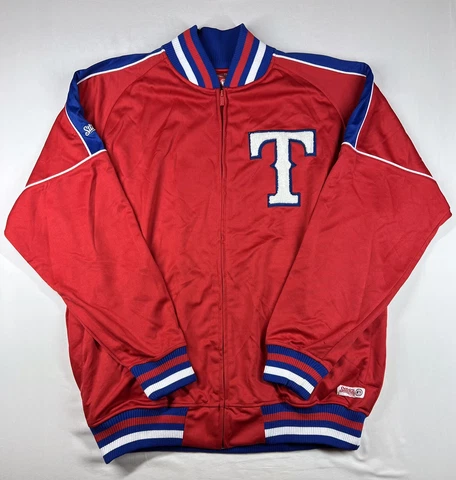 MLB Texas Rangers Stitches Men's Jacket Full Zip Jacket Size XL Red White Cover
