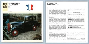 Rosengart - LR4 - 1930-40 Popular - Classic Cars Collectors Club Card - Picture 1 of 1