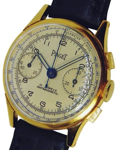 Vintage Piaget WIND Up 18k gold plated Chronograph SWISS WATCH SERVICED - Picture 1 of 13