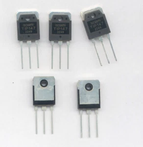 5 x DARLINGTON TRANSISTOR PNP TIP147  100V  10A  TO3P - Bild 1 von 1