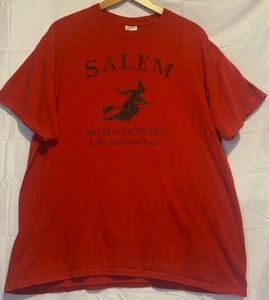 SALEM MASSACHUSETTS rotes Hemd A WICKED GOOD TIME x-large GILDAN schwere Baumwolle - Bild 1 von 4