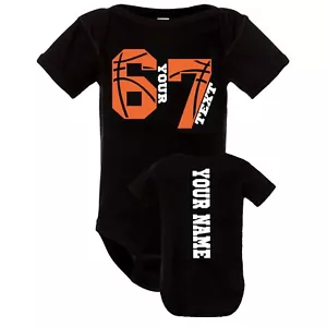 Baby personalisiert INDIVIDUELL Basketball Nummer Text Body 6 7 + - Bild 1 von 4