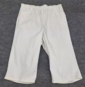 Chic Comfort Legging Womens Size 18W White Capri Flat Front Stretch Pocket Pants - Picture 1 of 6