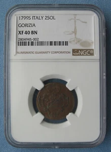 1799 S Italy Gorizia 2 Soldi Coin - NGC XF 40 BN (2 sol Italian States) - Picture 1 of 8