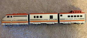 Silver Star Train 3 Railroad Cars Christmas Ornaments Hallmark Keepsake 1992 NIB - Picture 1 of 3