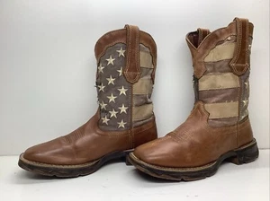 WOMENS DURANGO REBEL COWBOY SQUARE TOE BROWN BOOTS SIZE 7 M - Picture 1 of 9