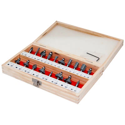 Fräser Satz 18 tgl Schaft 8 mm Nutfräser Abrundfräser V-Nutfräser Bündigfräser - Bild 1 von 4