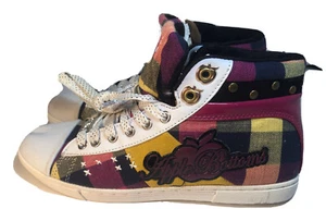 RETRO APPLE BOTTOM Hi Top Sneakers DESIGNER - RARE! - Picture 1 of 7