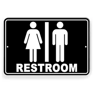 Restroom Men Women Metal Sign Or Decal 6 SIZES bathroom boys girls W077 - Picture 1 of 12