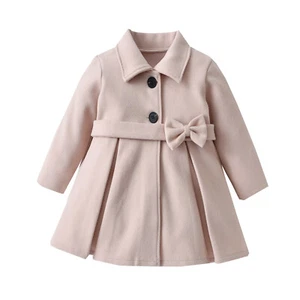 Kids Baby Girls Dress Coats Cloak Button Jacket Outerwear Winter Trench Peacoat - Picture 1 of 10