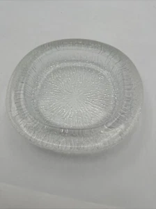 MCM Skandinavischer Klar Eisglas Aschenbecher Vide Poche von Pukeberg Glasbruk Schweden - Bild 1 von 8