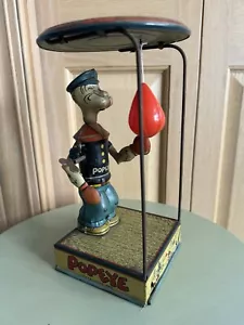 Original 1932 J Chein POPEYE Overhead Boxer Punching Bag Wind Up Tin Litho Toy - Picture 1 of 12