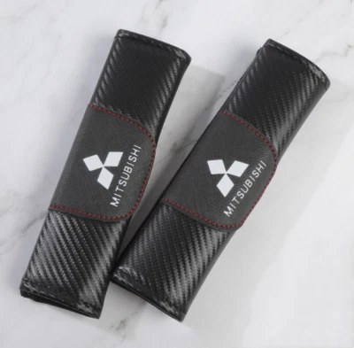 2pcs For Mitsubishi Car Seat Belt Cover Shoulder Cushion Pad Interior Accessorie - Image 1 of 4