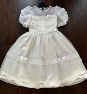 VTG dress Gorgeous Sylvia Whyte Wedding Communion Portrait Sheer Organza SZ 10 - Picture 1 of 22