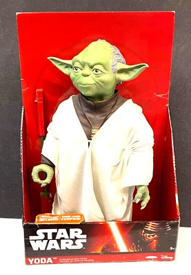 Figura Juguete Disney Star Wars Yoda 18" Jakks Pacific Grande con Sable de Luz 2015 Nueva Foto 1 de 4