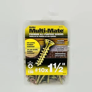 Paquete de 130 tornillos de cabeza plana Phillips de cabeza plana Multi-mate 21712 #10 - Imagen 1 de 2