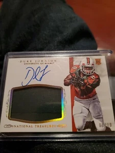 2015 Panini National Treasures  8/10 Duke Johnson - Jersey #  1/1 RPA Go Canes! - Picture 1 of 5