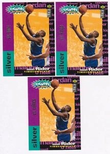 3 Diff 1995-96 Collector's Choice Crash The Game SILVER Isaiah Rider #C12 Cards - Picture 1 of 2