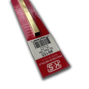 K&S Metals 8155 Square Brass Tube: 1/4 OD x 0.014 Wall x 12 Long (1 Piece) - Picture 1 of 2