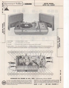 1967 ARVIN 67P19 PLATTENSPIELER VERSTÄRKER SERVICE MANUAL PHOTOFACT SCHEMATIC FIX - Bild 1 von 1