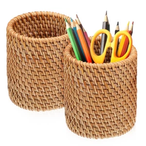 2pcs Pen Cups Woven Pen Holders Pencil Holders Multi-functional Pencil Holders - Picture 1 of 11
