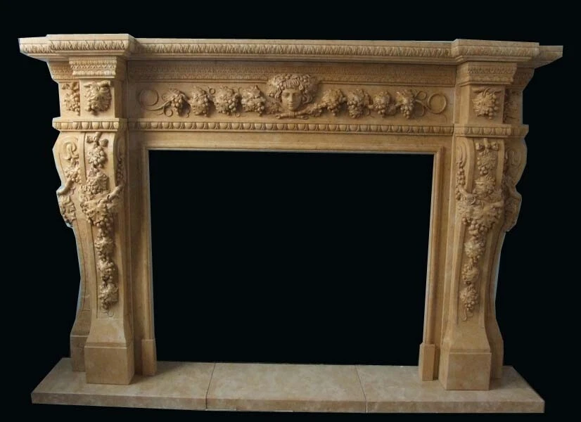 HERMOSA REPISA CHIMENEA MÁRMOL TALLADA A MANO MBR116 Foto 1 de 1