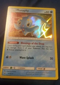 Manaphy 25/73 - Holo raro - Shining Legends 2017 - Tarjeta de Pokémon casi nuevo - Imagen 1 de 3