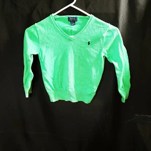 Polo Ralph Lauren Boy's Kelly Green Pull Over Sweater Size 6 - Picture 1 of 8