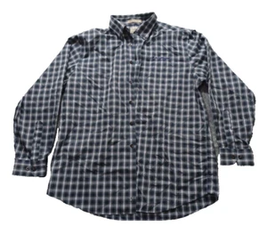 LL Bean Herren Borg Wamer Button Down Hemd faltenresistent blau kariert Kragen - Bild 1 von 12