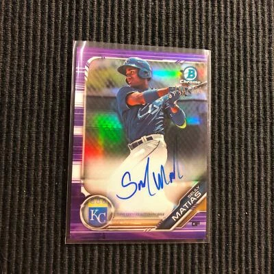 2019 BOWMAN SEULY MATIAS *CHROME PURPLE REFRACTOR AUTO #165/250*  ROYALS - Image 1 of 2