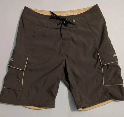 Bañador Hobie Custom Board Shorts para hombre 32 marrón amarillo Foto 1 de 4