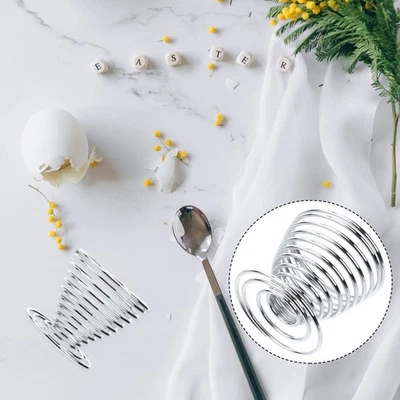  4 Stück Edelstahl Eierbecher Mini Federdraht Eierablage Eierhalter gekochter Ei - Bild 1 von 4