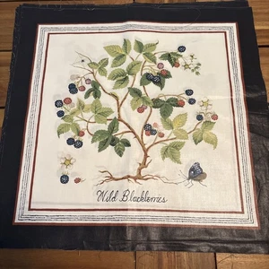 Pannello tessuto vintage Waverly Chintz "Wild Blackberryries" 18" x 18" - Foto 1 di 2