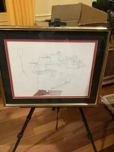 Millicent Tomkins print. Music instuments theme Framed and Matted - Picture 1 of 2