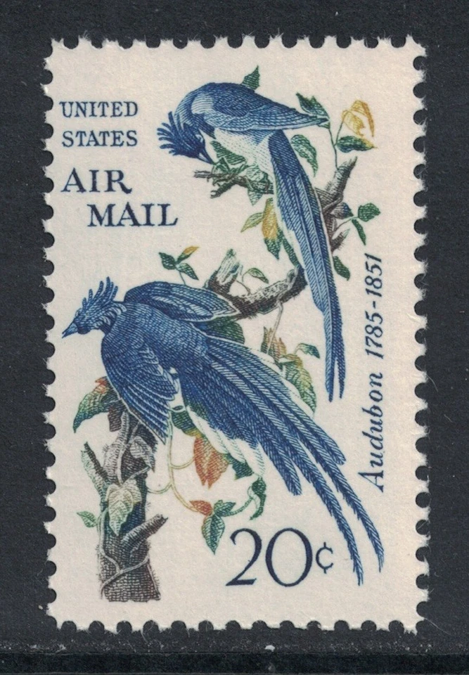 Scott C71- Columbia Jays, John J. Audubon- MNH 20c 1967- unused AIRMAIL stamp - Image 1 of 1