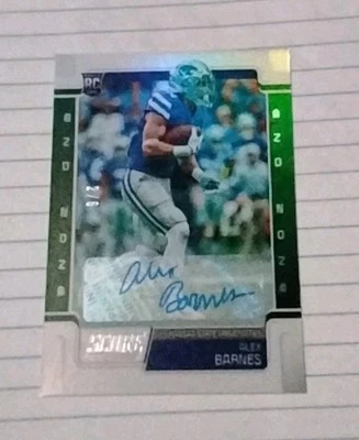 2019 Score Rookies Alex Barnes #386 End Zone Signatures 2/6 RC Auto K State - Image 1 of 2
