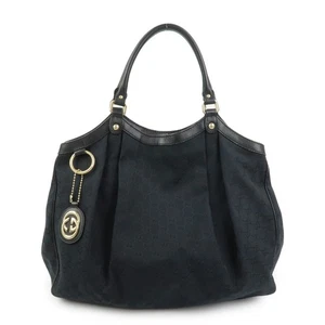 GUCCI Sukey Interlocking G GG Canvas Leather Shoulder Bag 211943 Auth Used F/S - Picture 1 of 24