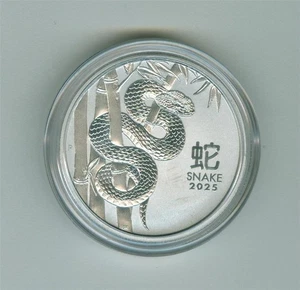 AUSTRALIA 2025 100 DOLLARS YEAR OF THE SNAKE 1 OZ .9995 PLATINUM GEM BU - Picture 1 of 2