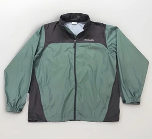 Columbia Hombres L Verde Embalable Chaqueta de Lluvia Ligera Nylon Oculto Capucha Punto - Imagen 1 de 14